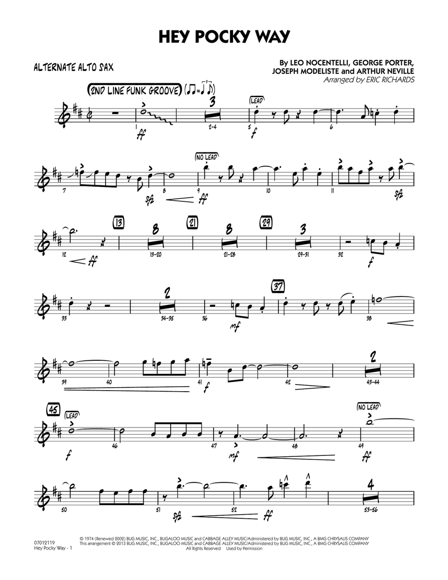 Hey Pocky Way - Alternate Alto Sax Jazz Ensemble scores gallery preview page 1