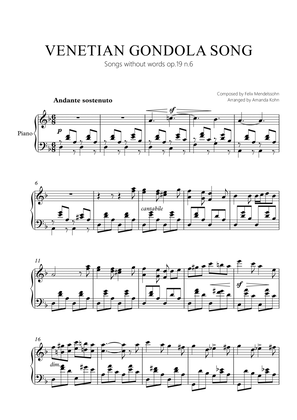 Venetian Gondola song op.19 n.6 - Dm
