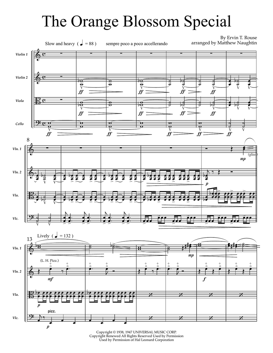 Orange Blossom Special String Quartet scores gallery preview page 1