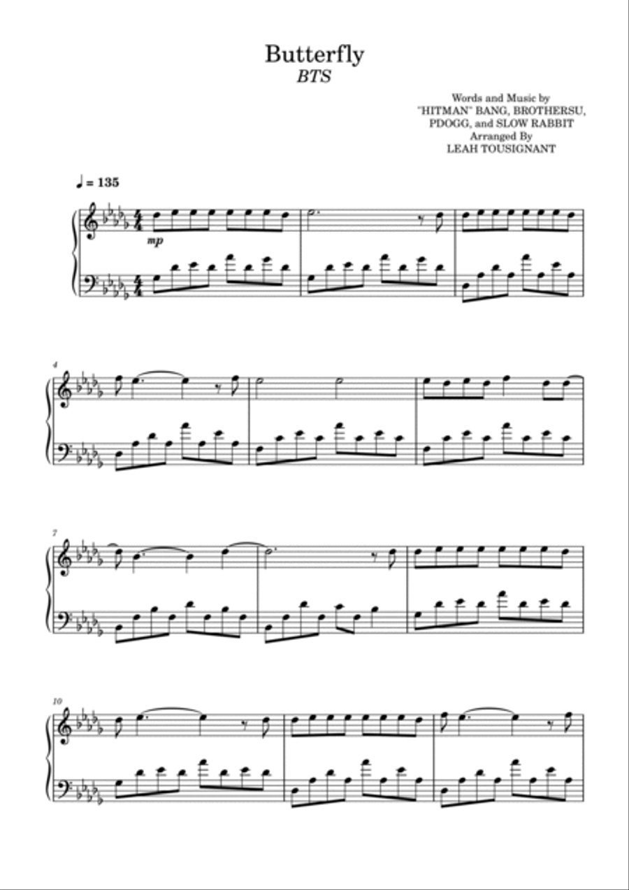 Butterfly Prologue Mix Piano Solo scores gallery preview page 2