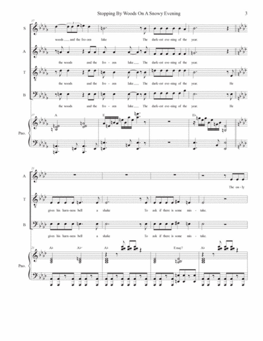 Stopping By Woods On A Snowy Evening (Vocal Quartet - (SATB) image number null
