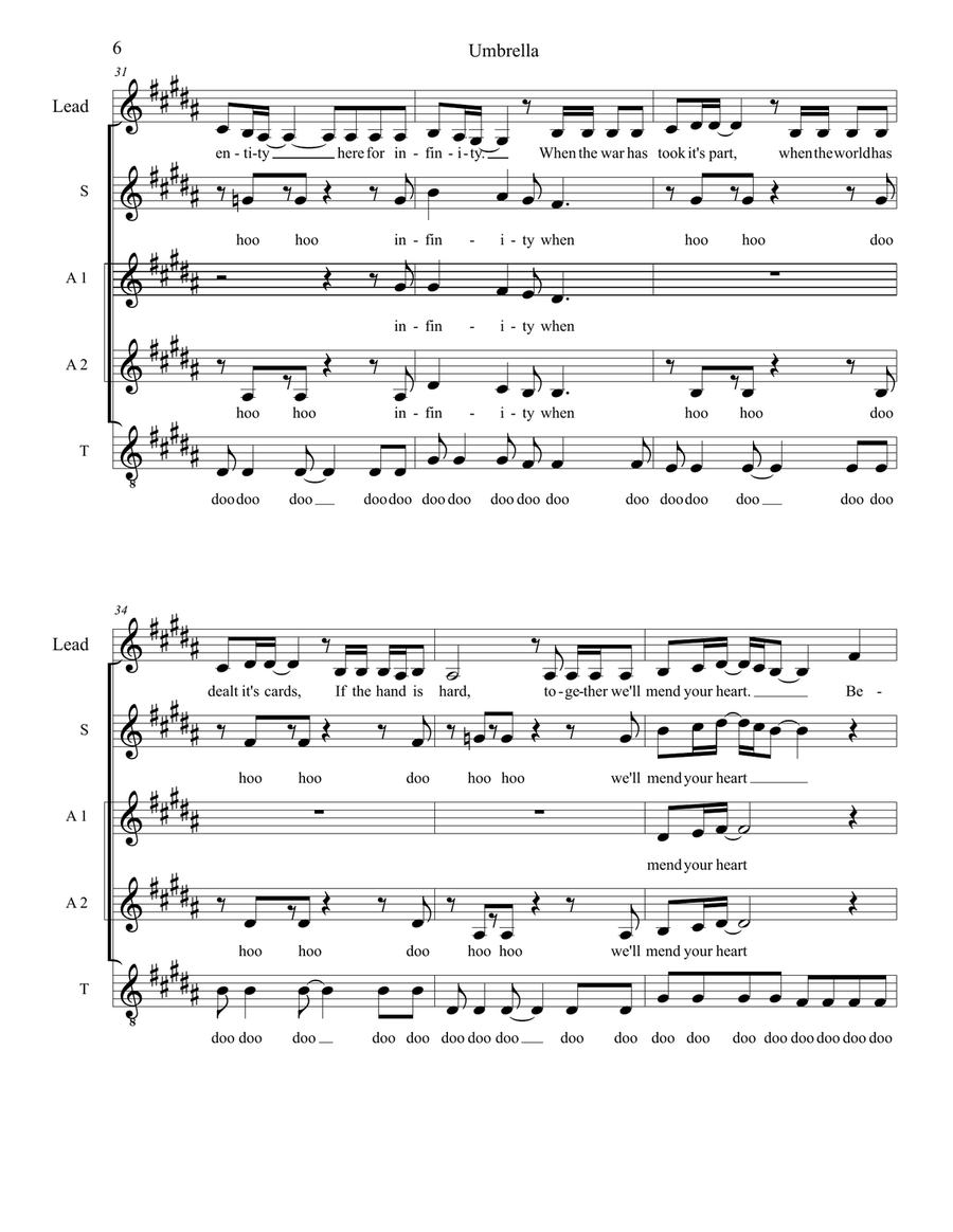 Umbrella 4-Part scores gallery preview page 6