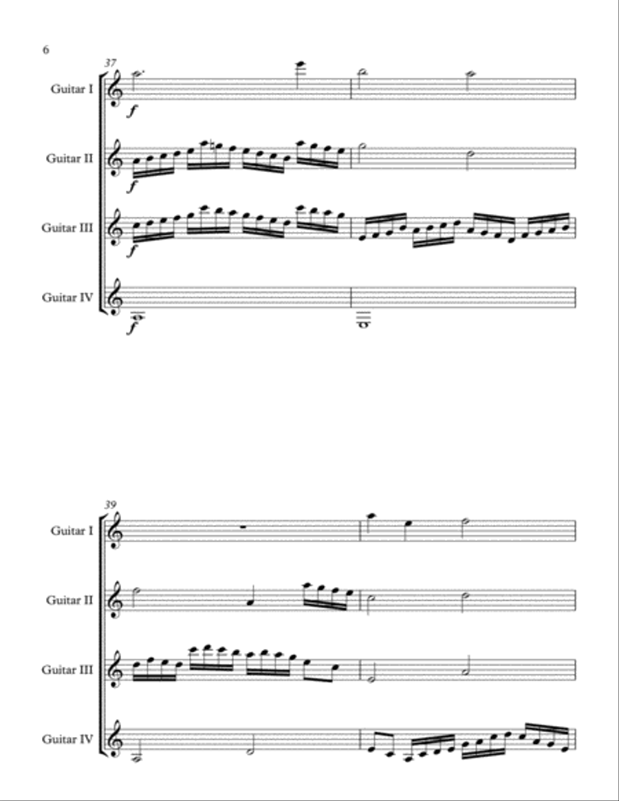 iii. el curandero (hierbas de alabanza) (leyendas del valle) Guitar Ensemble scores gallery preview page 6