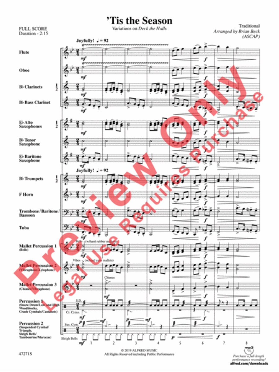 'Tis the Season 'Tis the Season Concert Band scores gallery preview page 3