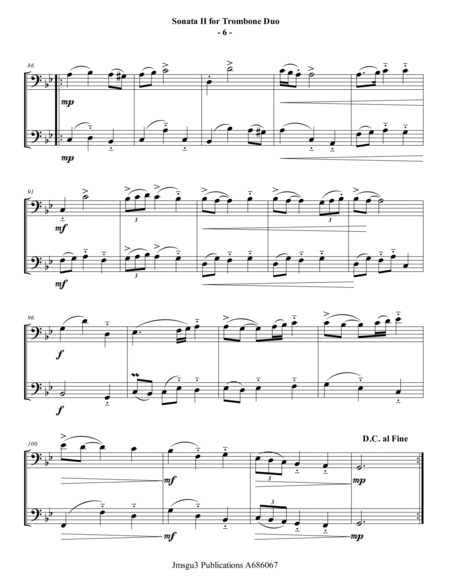 Sammartini: Sonata Op. 1 No. 2 for Trombone Duo image number null