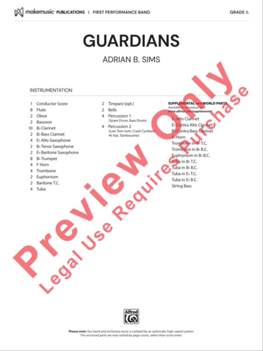 Guardians Concert Band scores gallery preview page 2