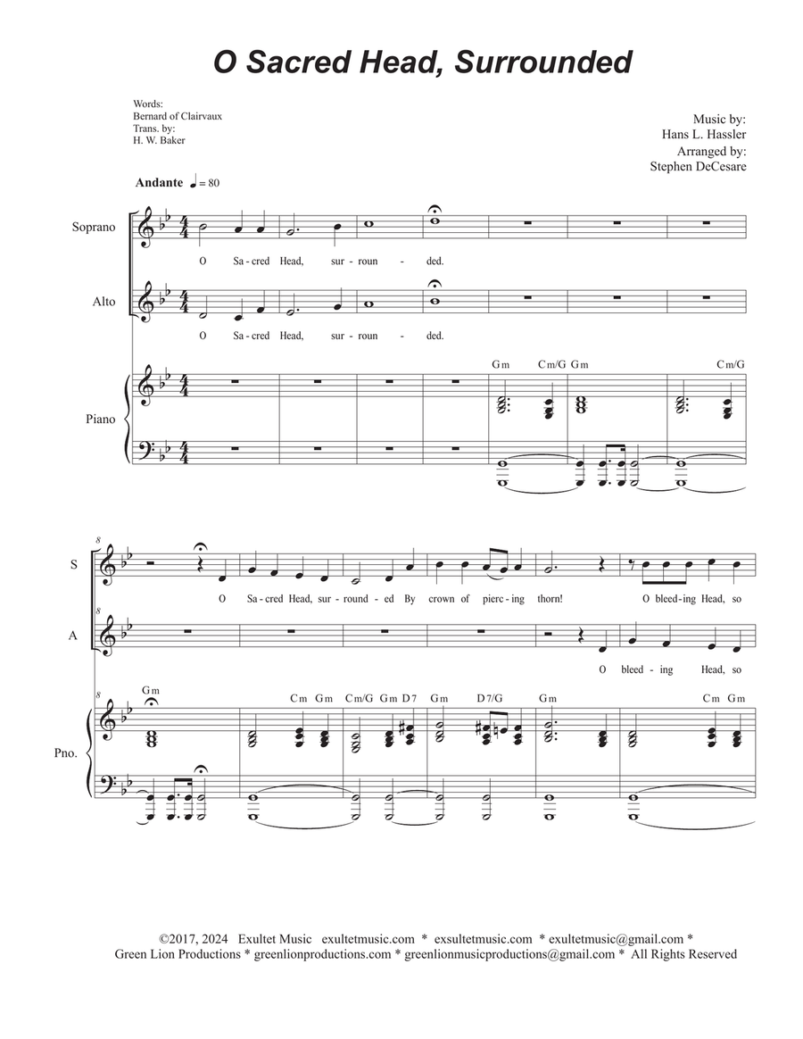 Book cover for O Sacred Head, Surrounded (2-part choir - (SA)