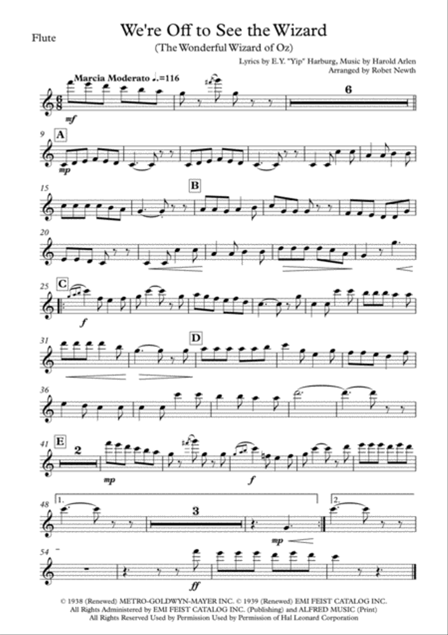 We're Off To See The Wizard Woodwind Quintet scores gallery preview page 5