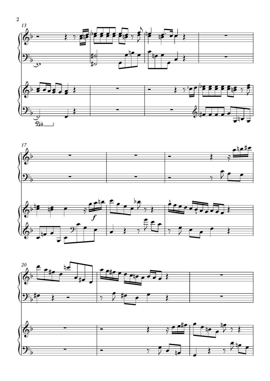 The Cuckoo and the Nightingale (G.F. Handel) - Organ-piano duet Organ Accompaniment scores gallery preview page 2