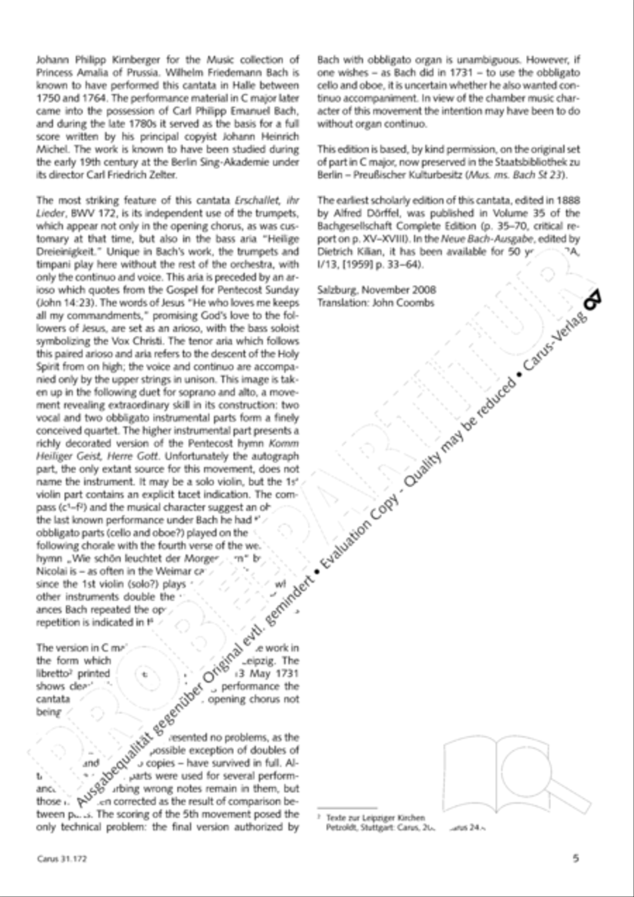 Sound forth, now with singing (Erschallet, ihr Lieder) 4-Part scores gallery preview page 6