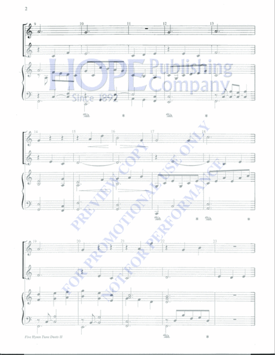 Five Hymn Tune Duets II Percussion scores gallery preview page 4
