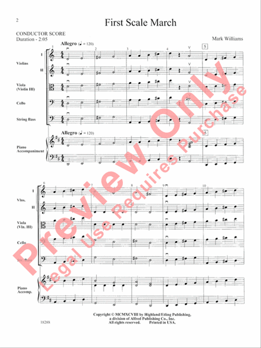 First Scale March String Orchestra scores gallery preview page 3