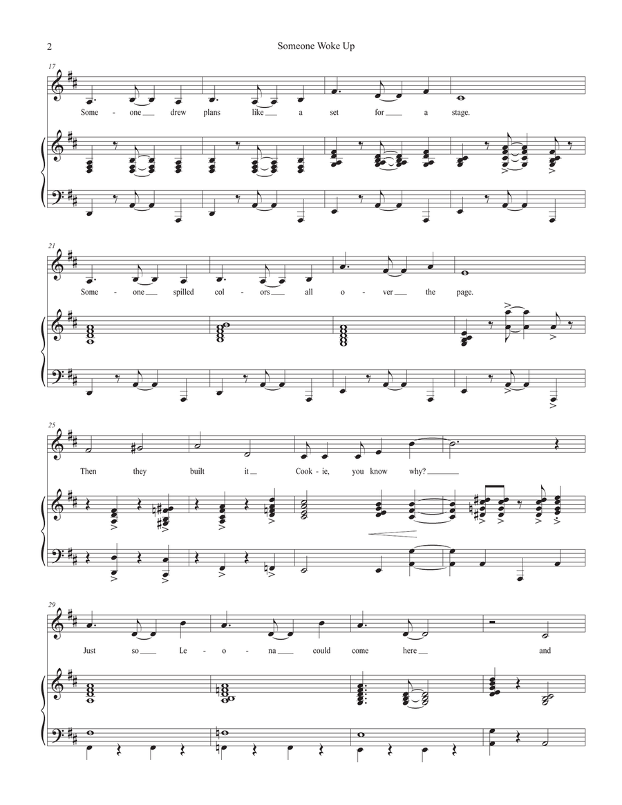 Someone Woke Up Piano, Vocal scores gallery preview page 2