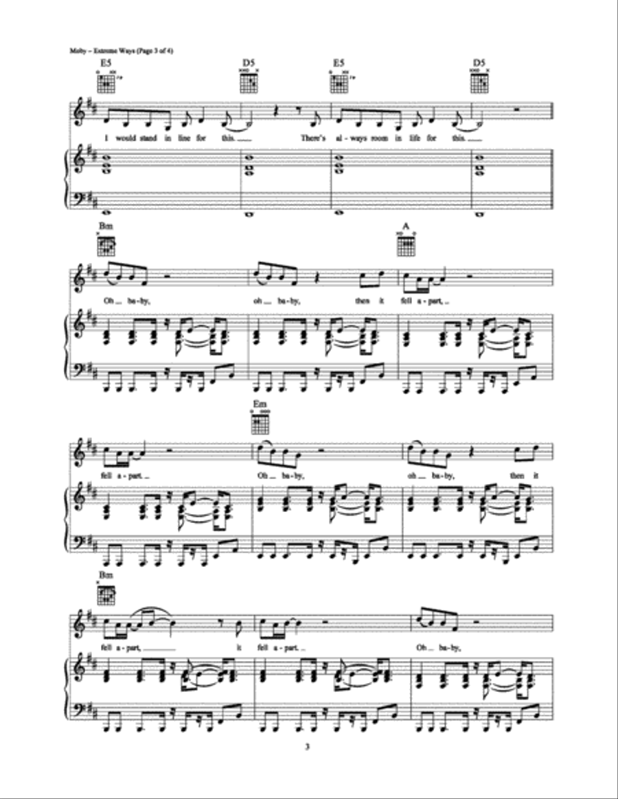 Extreme Ways Piano, Vocal, Guitar scores gallery preview page 3