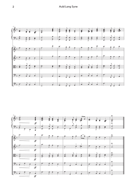 Auld Lang Syne arranged for string orchestra and piano image number null
