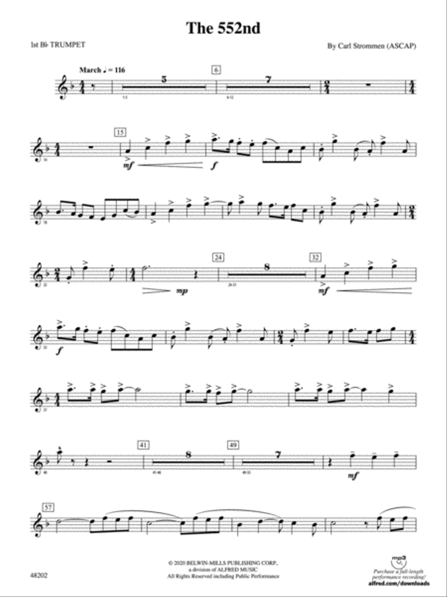 The 552nd: 1st B-flat Trumpet Concert Band scores gallery preview page 1