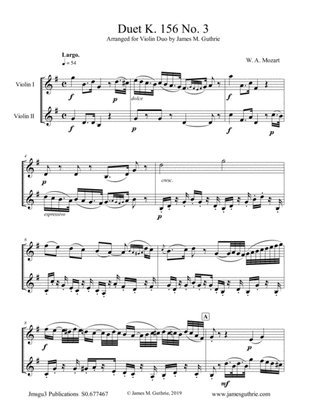 Mozart: Duet K. 156 No. 3 for Violin Duo