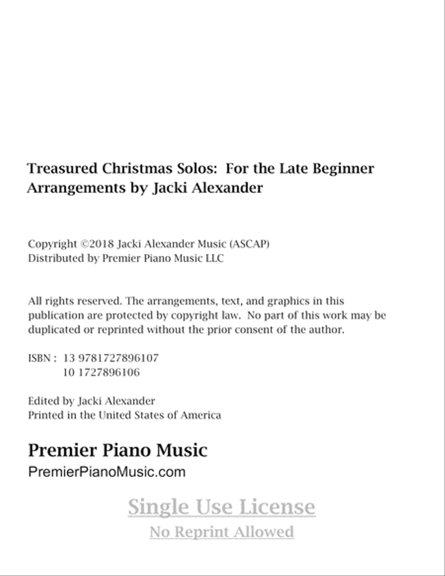Treasured Christmas Solos for the Late Beginner Piano Method scores gallery preview page 3