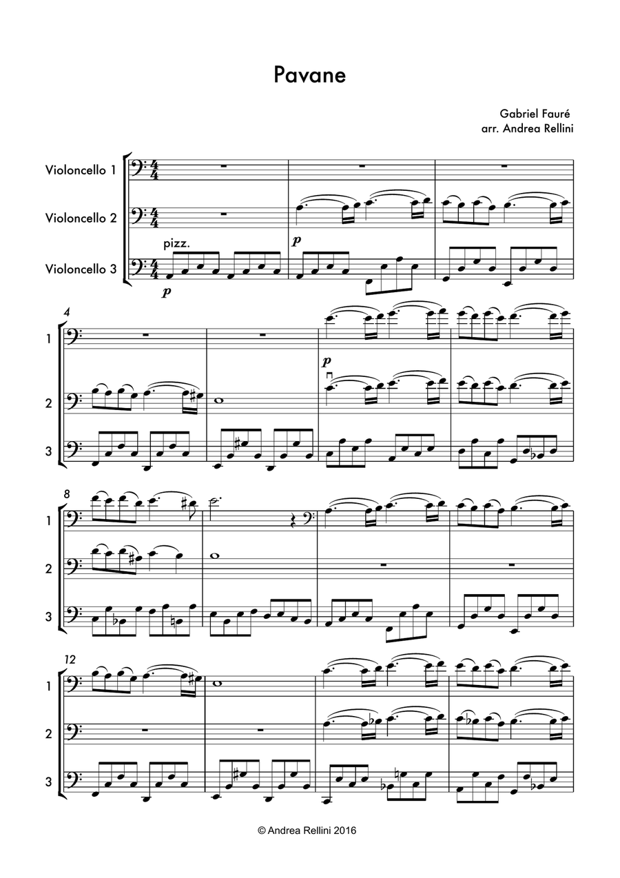 Pavane ( 3 Cellos) Pavane ( 3 Cellos) String Quartet scores gallery preview page 2