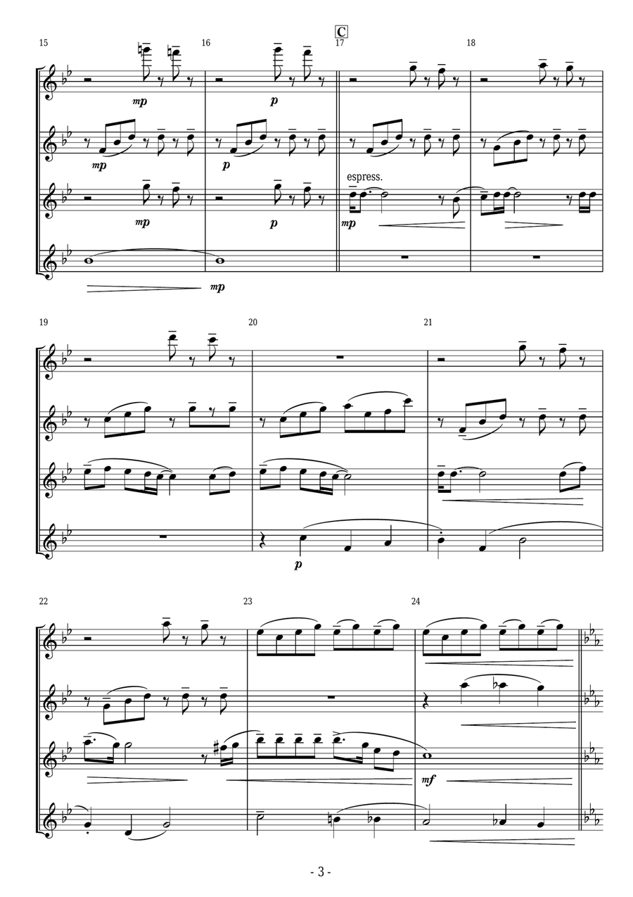 Bohemian Rhapsody Woodwind Quartet scores gallery preview page 3