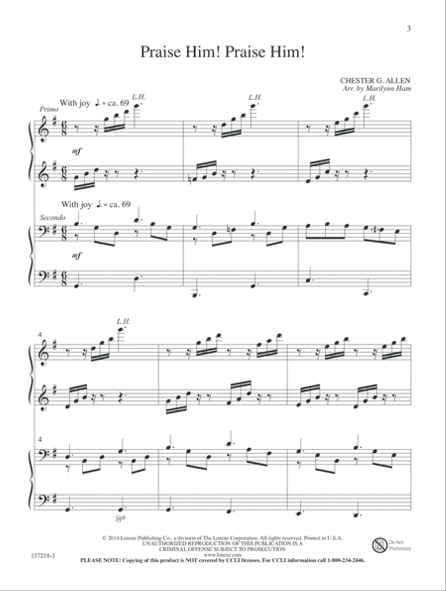 Praise Him! Praise Him! Praise Him! Praise Him! Piano Accompaniment scores gallery preview page 3