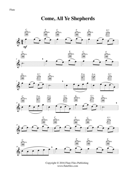 Come, All Ye Shepherds - Flute Solo with Guitar Chords image number null