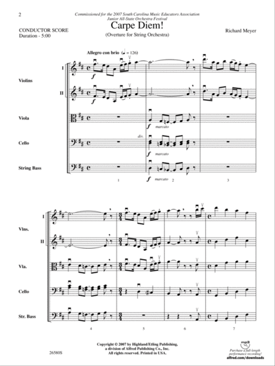 Carpe Diem!: Score Carpe Diem!: Score String Orchestra scores gallery preview page 2