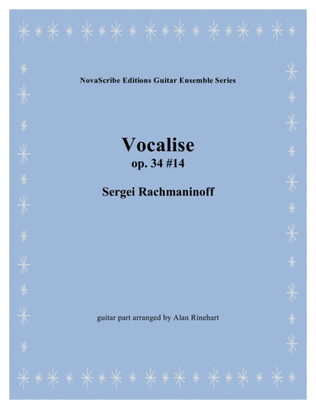 Vocalise op. 34 #14 arr. for voice or melody instrument and guitar