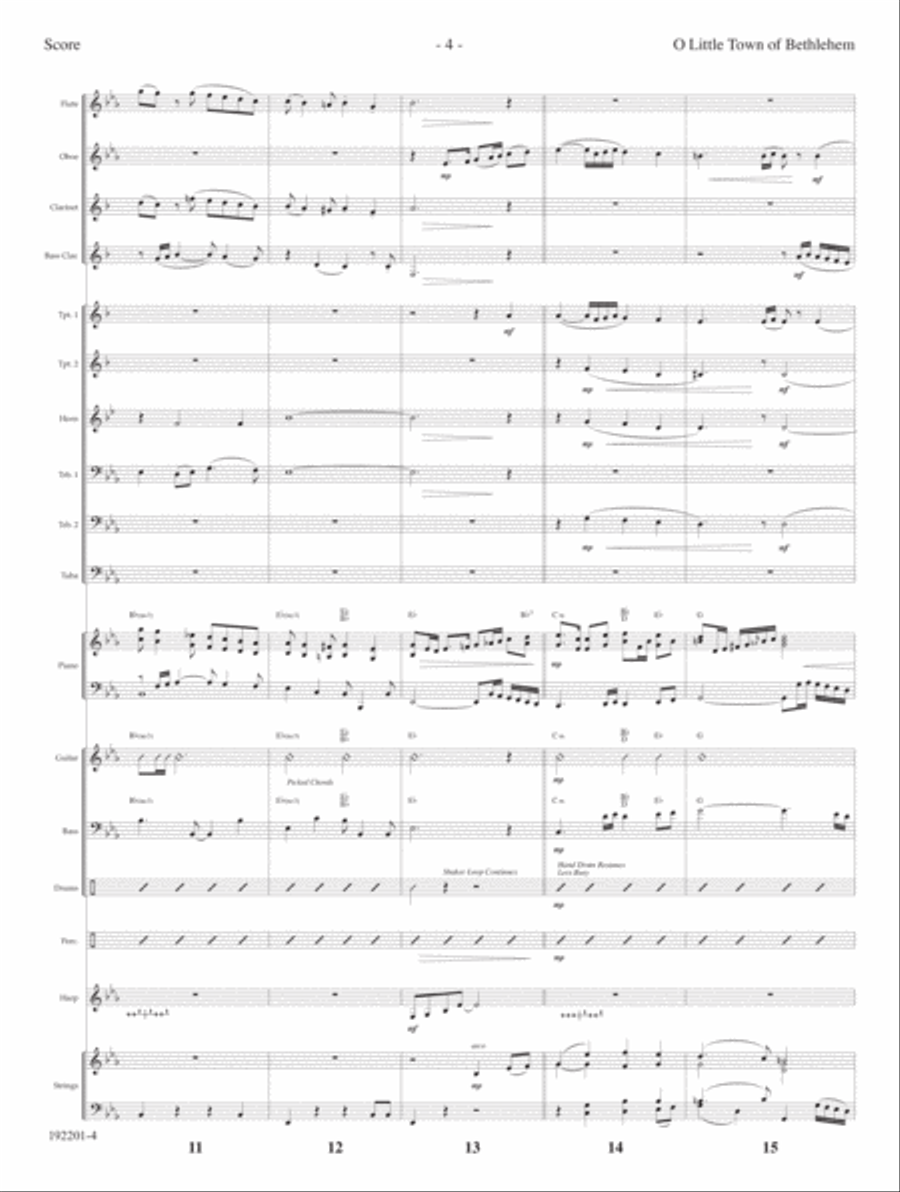 O Little Town of Bethlehem Orchestra scores gallery preview page 4
