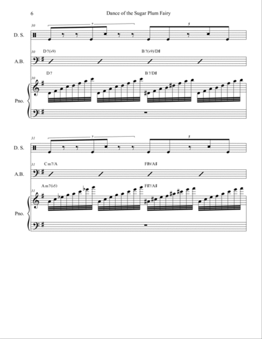 Dance of The Sugar Plum Fairy Jazz Ensemble scores gallery preview page 6