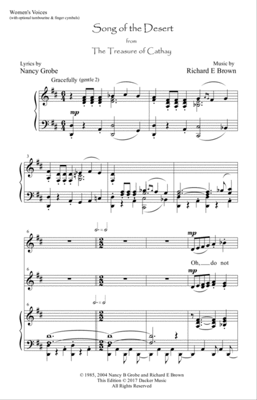 Song of the Desert Song of the Desert SSA scores gallery preview page 2