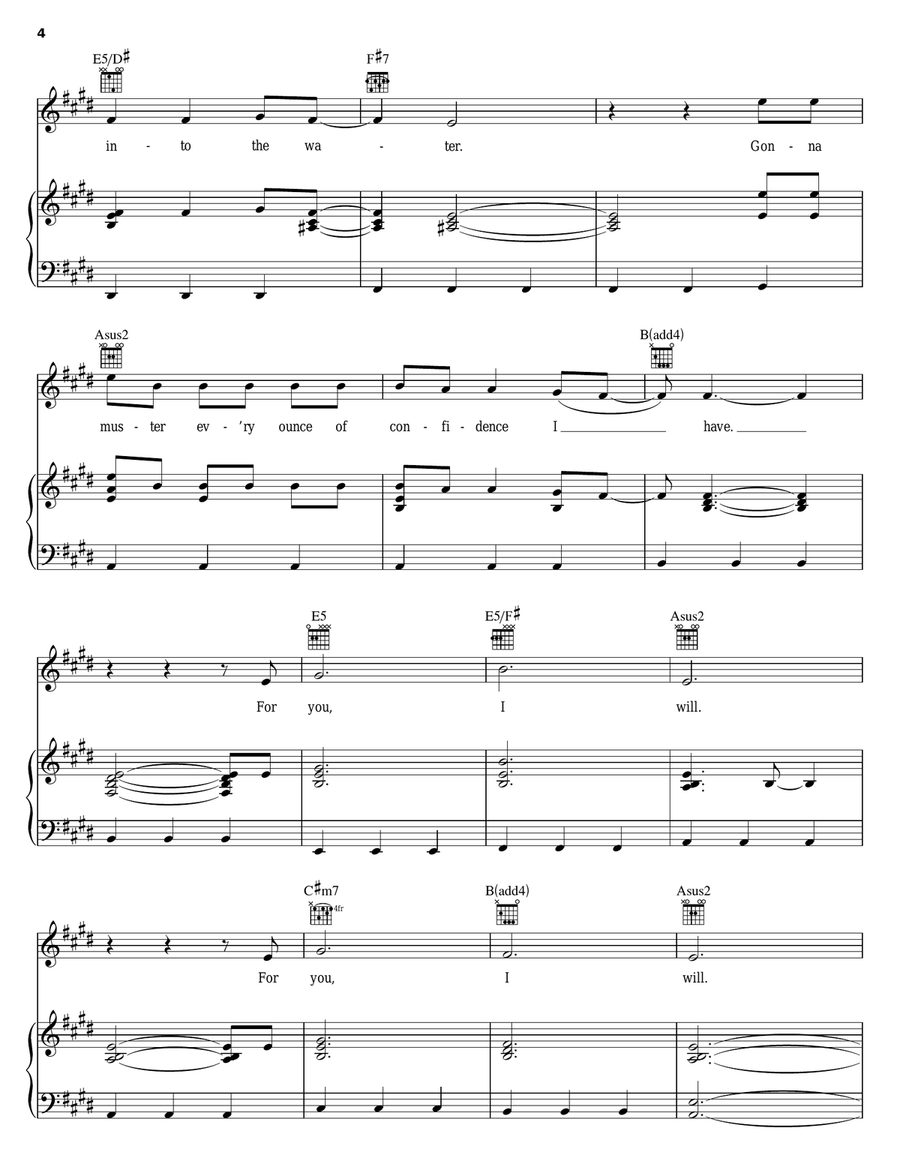 For You I Will (Confidence) Piano, Vocal, Guitar scores gallery preview page 4