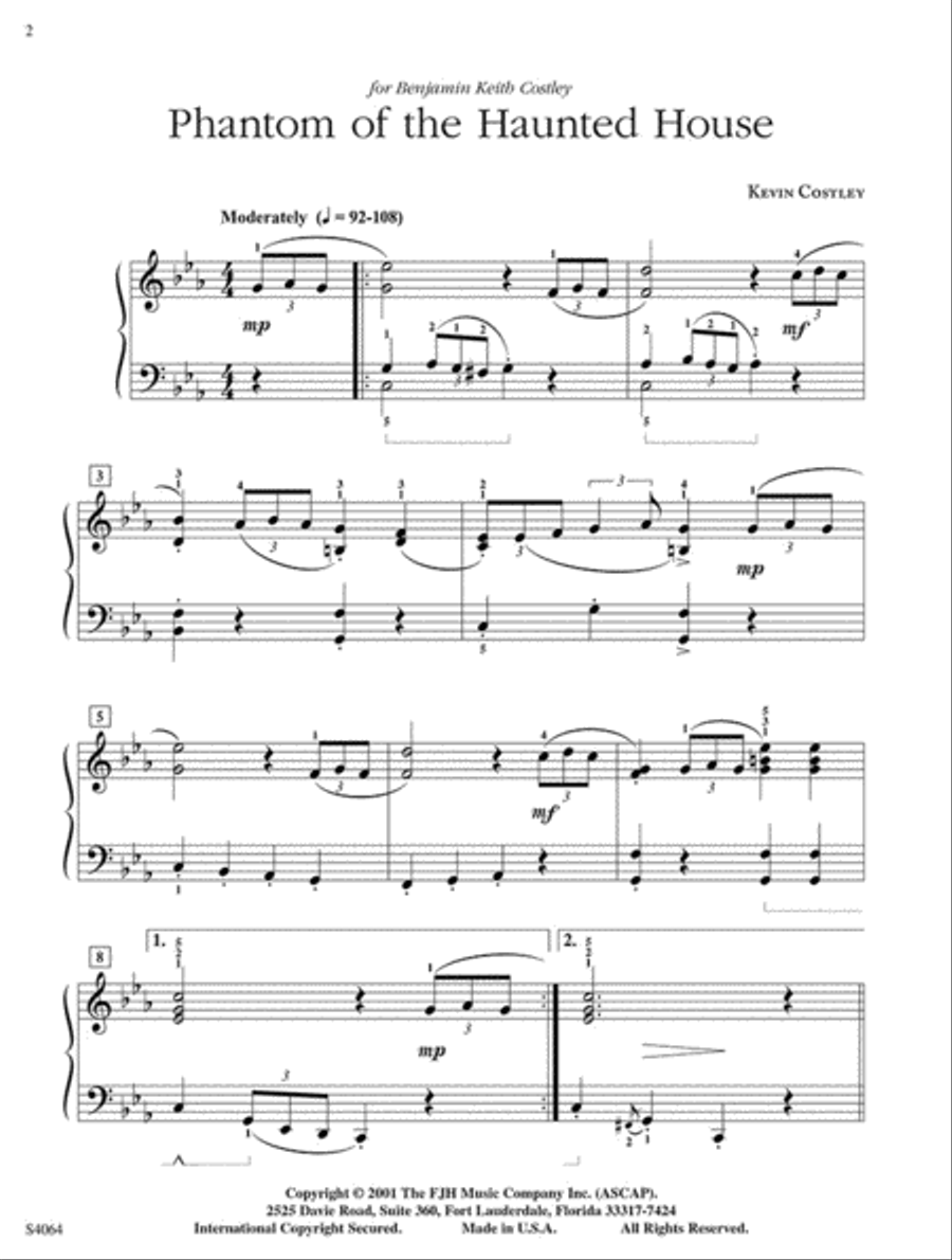 Phantom of the Haunted House Piano Solo scores gallery preview page 3