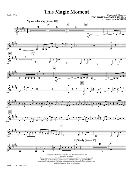 This Magic Moment (Arr. Mac Huff) - Baritone Sax