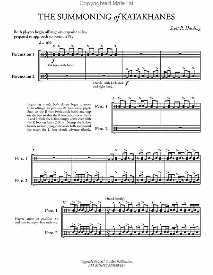 Summoning of Katakhanes, The (2 scores) Percussion Ensemble scores gallery preview page 2