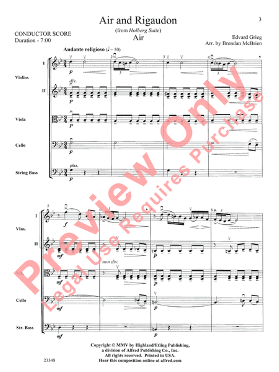Air and Rigaudon Air and Rigaudon String Orchestra scores gallery preview page 4