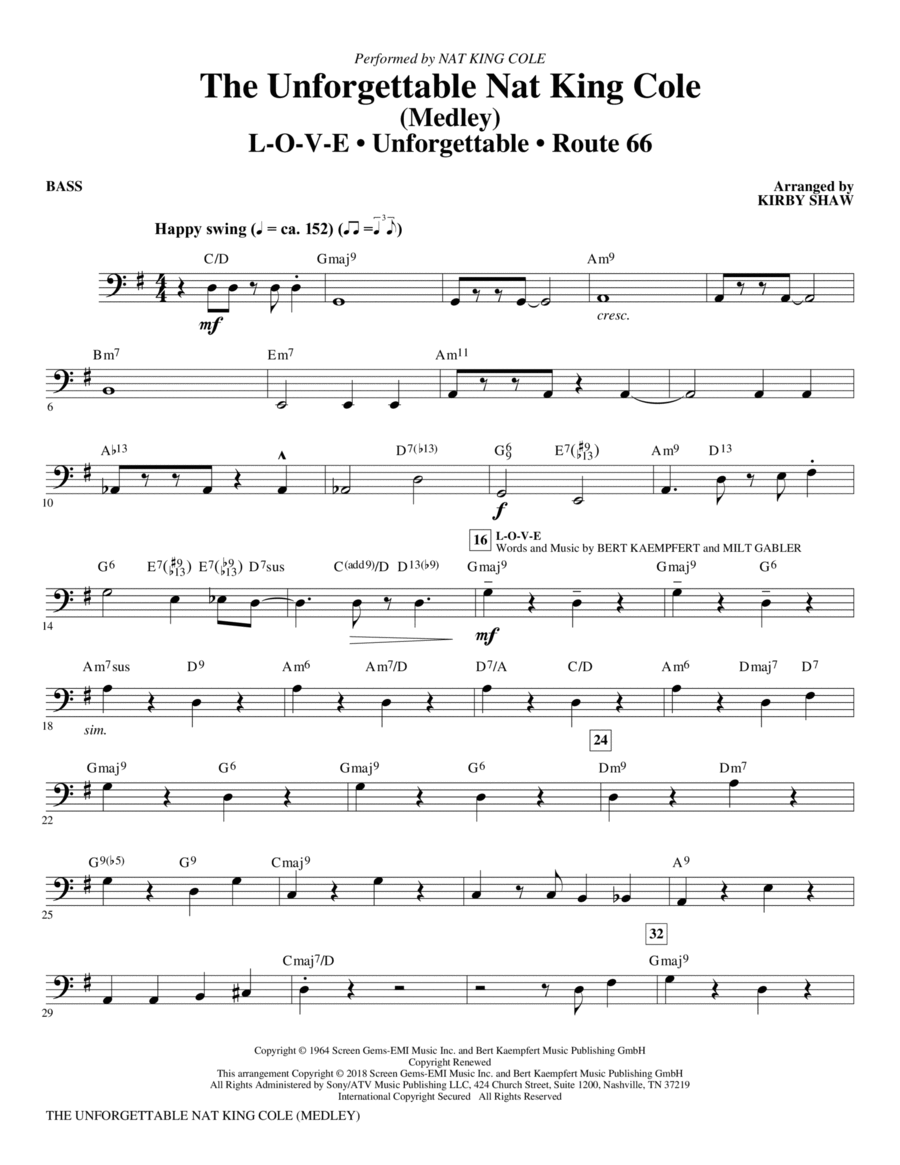 The Unforgettable Nat King Cole - Bass Choir scores gallery preview page 1