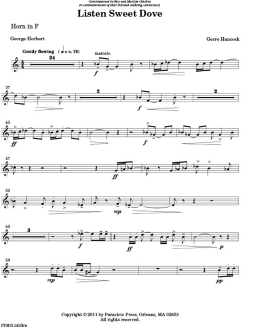 Listen Sweet Dove Listen Sweet Dove Choir scores gallery preview page 1