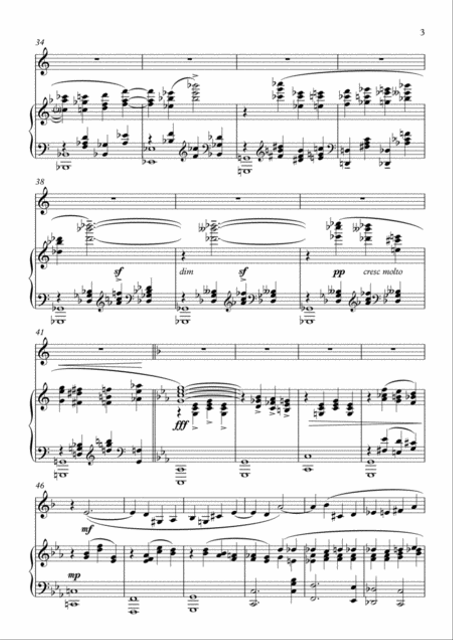 Grand Passacaglia for Clarinet and Piano Clarinet Solo scores gallery preview page 3
