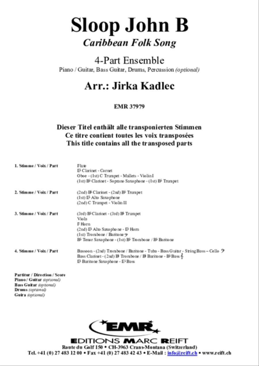 Sloop John B Concert Band scores gallery preview page 2