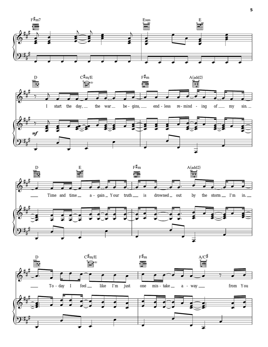 East To West Piano, Vocal, Guitar scores gallery preview page 5