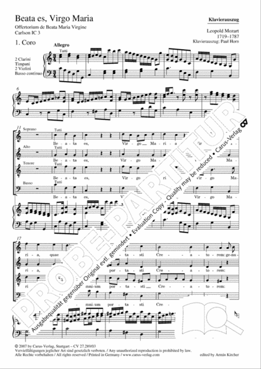 Beata es, Virgo Maria 4-Part scores gallery preview page 2