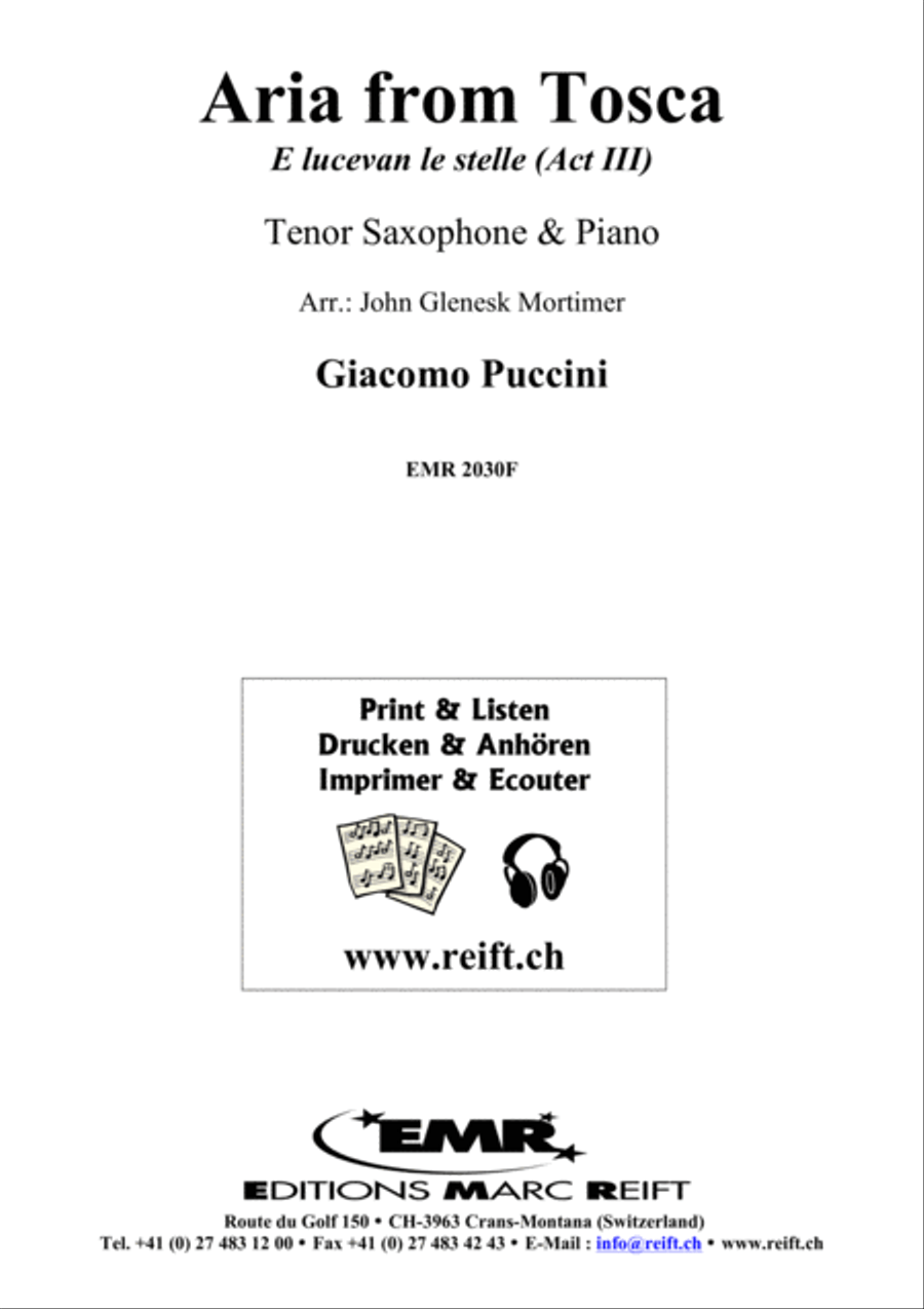 Aria from Tosca Tenor Saxophone scores gallery preview page 5