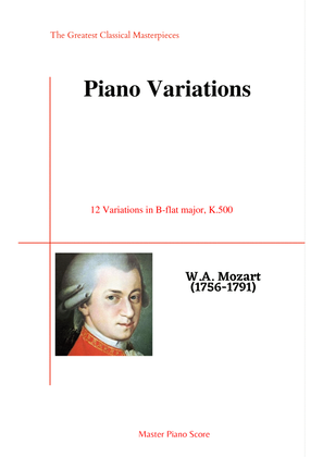 Book cover for Mozart-12 Variations in B-flat major, K.500