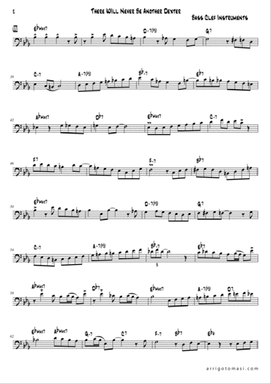 Melodic Jazz Improvisation Series: There Will Never Be Another Dexter (Bass Clef Instruments) Bassoon scores gallery preview page 2