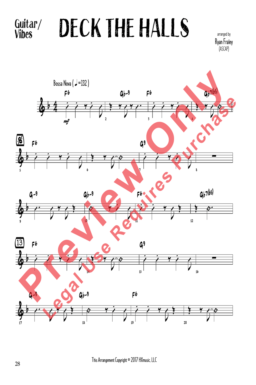 Charting the Course Christmas Collection, Guitar / Vibes Book Jazz Ensemble scores gallery preview page 6