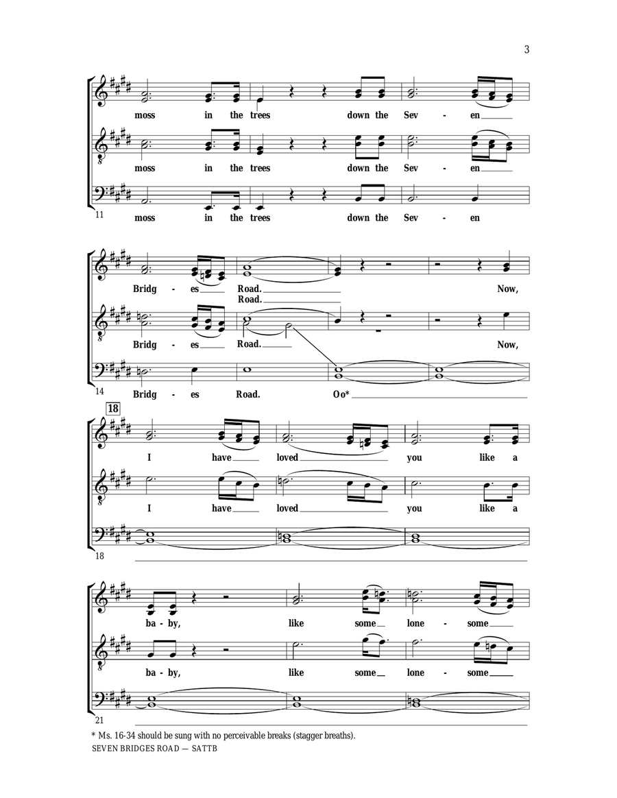 Seven Bridges Road (arr. Philip Lawson) 4-Part scores gallery preview page 2