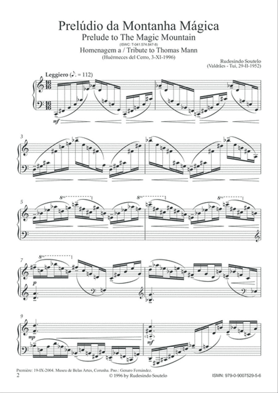 Prelúdio da Montanha Mágica / Prelude to The Magic Mountain Piano Solo scores gallery preview page 2