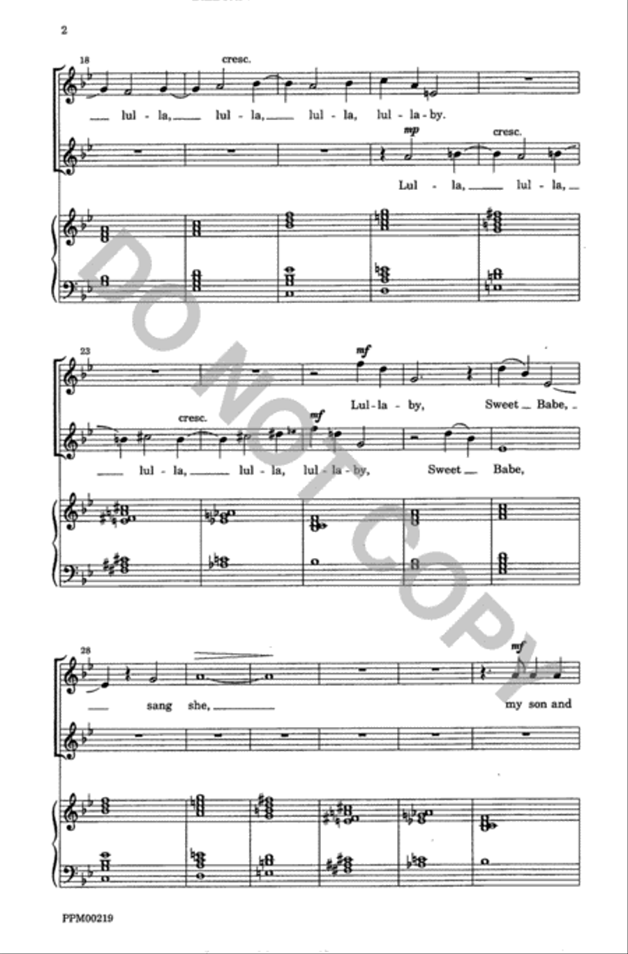 Sweet was the Song the Virgin Sang 2-Part scores gallery preview page 3