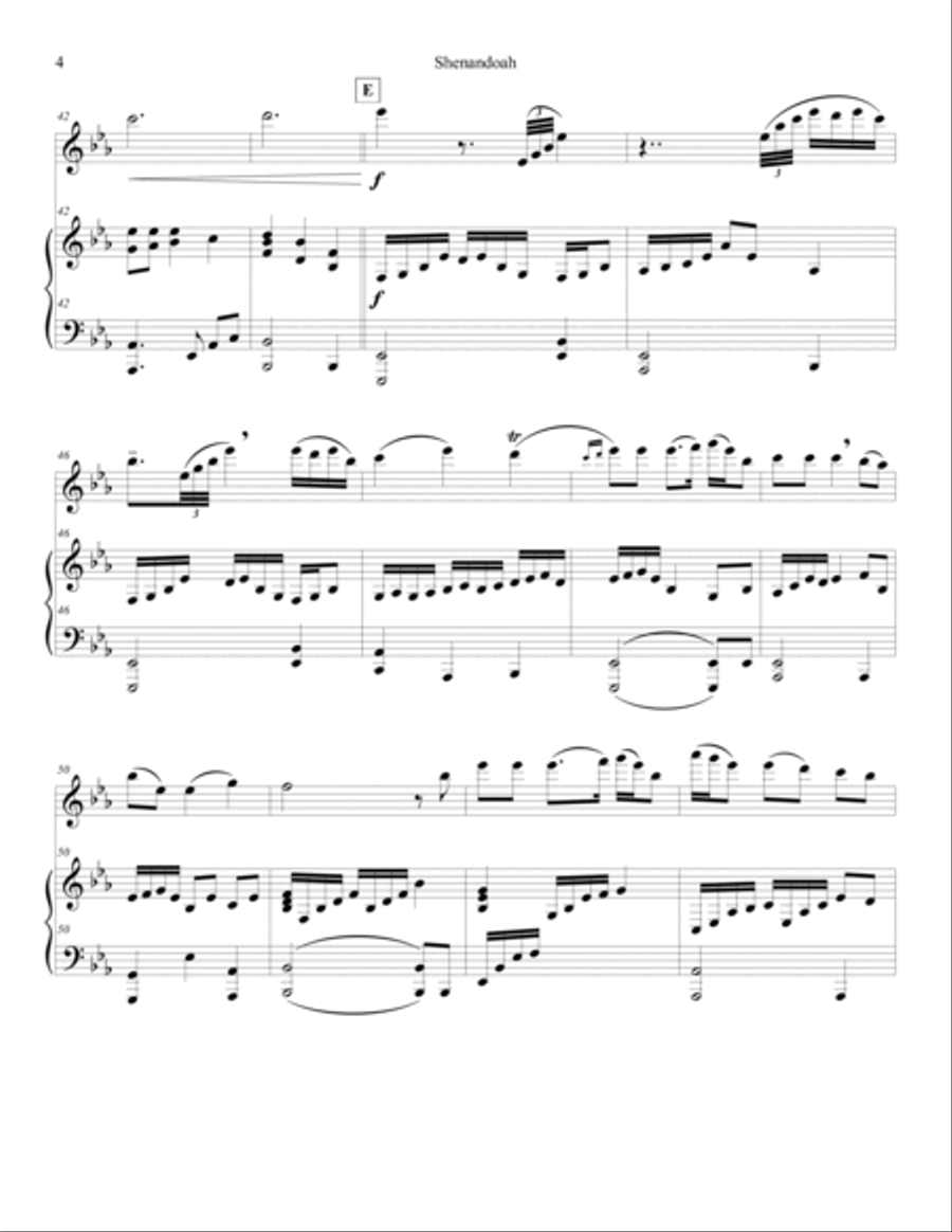 Shenandoah arr. for flute & piano image number null